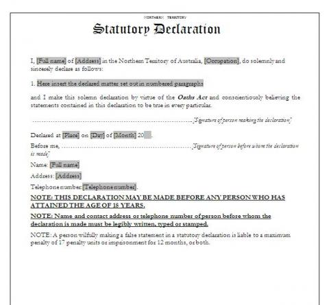 Signing a statutory declaration