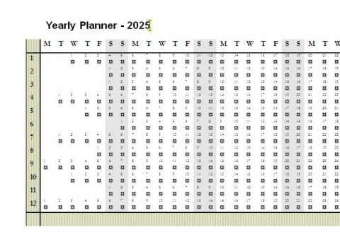 Yearly Planner - 2025 with assignment | DocDownload