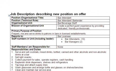 description of primary bartender duties description of primary bartender duties