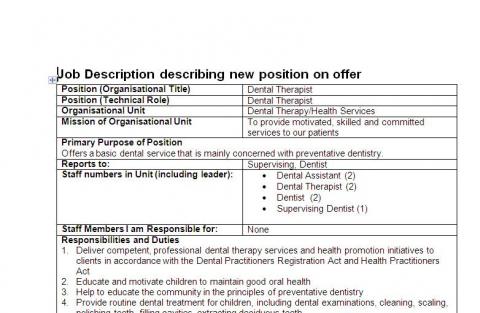 job description 1 dental therapist docdownload dental office job descriptions